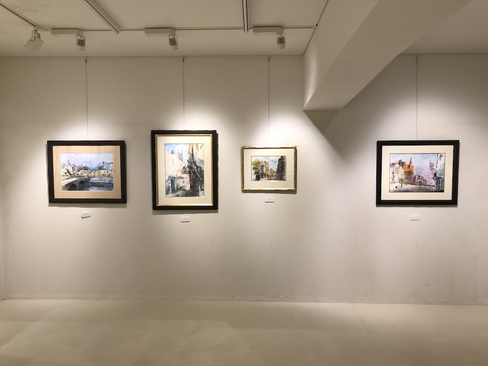 蔡國華コッツウォルズ　スケッチ作品展　会場の様子