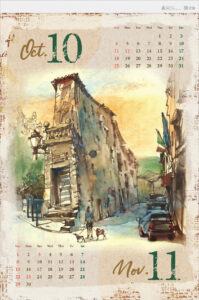 2026 蔡國華アートカレンダー Toscana sketch 2026/10-11