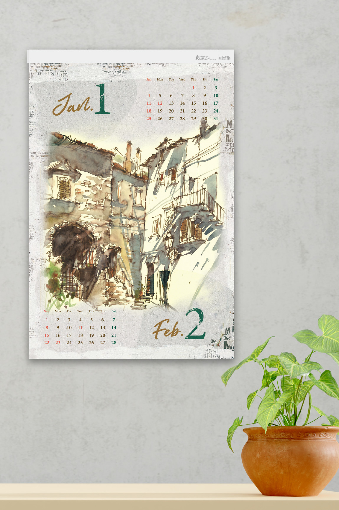 2026 蔡國華アートカレンダー Toscana sketch